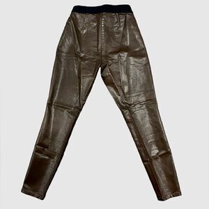Victoria Secret chocolate brown faux vegan leather skinny pants, cropped, Sz 6